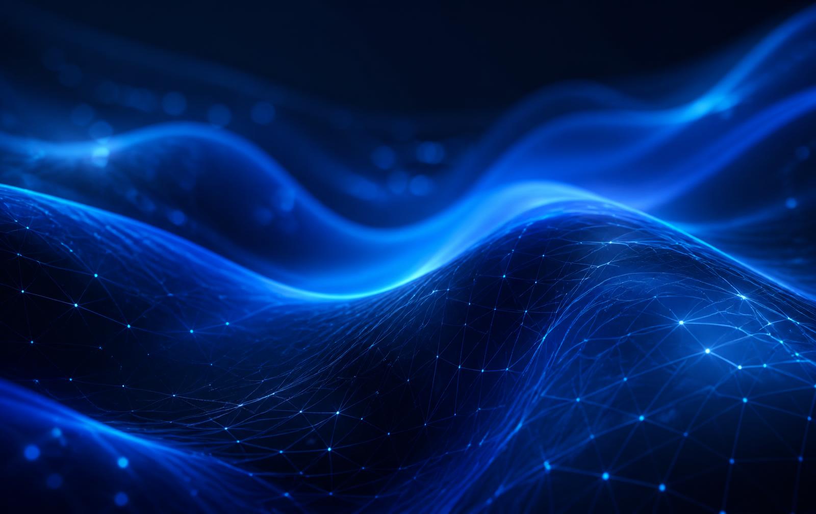 Abstract blue artificial intelligence network